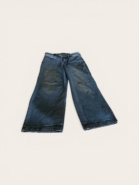 NYDJ Wide Leg Jeans Size 6 Blue Stretch Denim Mid Rise Lift Tuck Chic